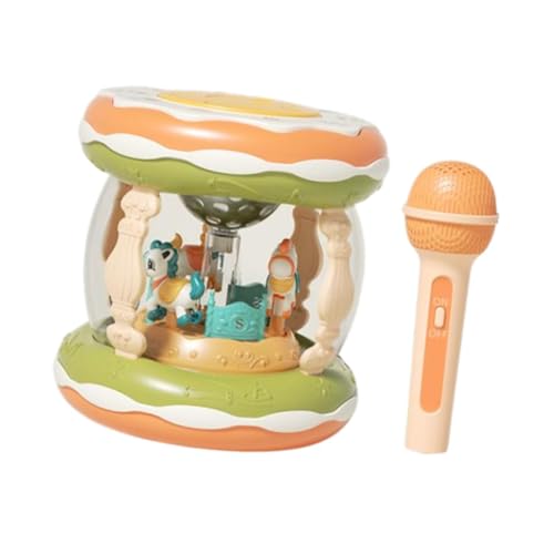 Perfeclan Elektronische Drum Instruments Set Drum Carousel mit Lichter Spielzeugmusik Aktivität Center Tisch für Kinder 1+ Geburtstagsgeschenk von Perfeclan