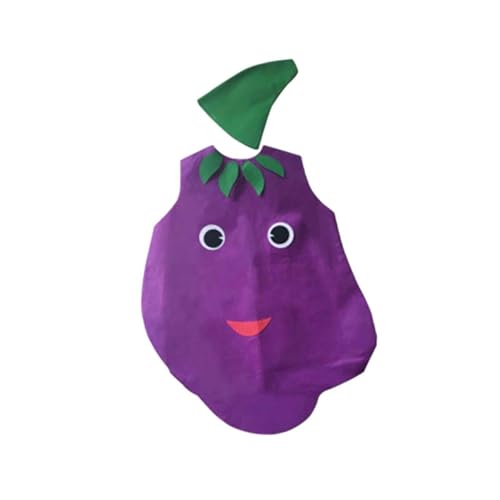 Perfeclan Essenskostüm für Erwachsene, Cosplay-Partybekleidung, Halloween-Kostüme zum Reinschlüpfen mit Kopfbedeckung, neuartige Gemüsekostüme für den Urlaub, Aubergine von Perfeclan