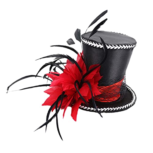 Perfeclan Feder Mini Hut/Fascinator Rot/Blau/Schwarz, Rot von Perfeclan