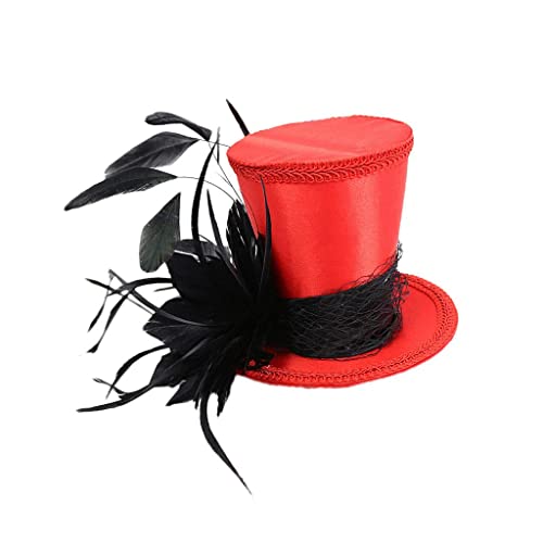 Perfeclan Feder Mini Hut/Fascinator Rot/Blau/Schwarz, Schwarz von Perfeclan