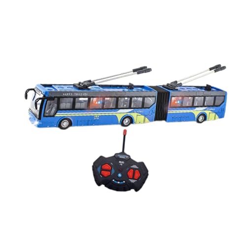 Perfeclan Ferngesteuertes Auto Ferngesteuerter Bus 1/32 27MHz Kinderfahrzeuge Ferngesteuerte Autofahrzeuge Ferngesteuerter Schulbus Spielbus, Blau Lang von Perfeclan