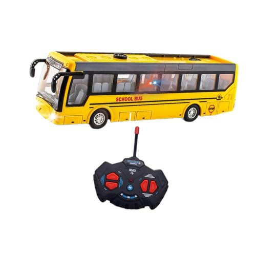 Perfeclan Ferngesteuertes Auto Ferngesteuerter Bus 1/32 27MHz Kinderfahrzeuge Ferngesteuerte Autofahrzeuge Ferngesteuerter Schulbus Spielbus, Gelb Kurz von Perfeclan