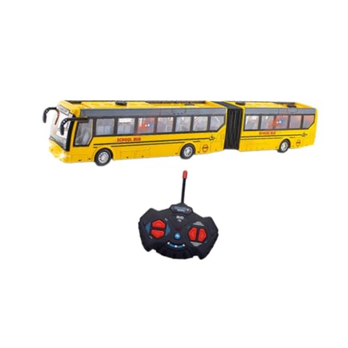 Perfeclan Ferngesteuertes Auto Ferngesteuerter Bus 1/32 27MHz Kinderfahrzeuge Ferngesteuerte Autofahrzeuge Ferngesteuerter Schulbus Spielbus, Gelb Lang von Perfeclan