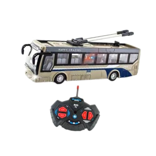 Perfeclan Ferngesteuertes Auto Ferngesteuerter Bus 1/32 27MHz Kinderfahrzeuge Ferngesteuerte Autofahrzeuge Ferngesteuerter Schulbus Spielbus, Gold Kurz von Perfeclan