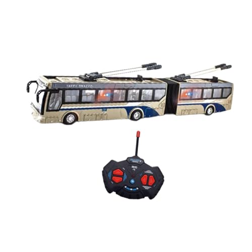 Perfeclan Ferngesteuertes Auto Ferngesteuerter Bus 1/32 27MHz Kinderfahrzeuge Ferngesteuerte Autofahrzeuge Ferngesteuerter Schulbus Spielbus, Gold Lang von Perfeclan