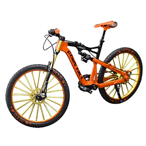 Perfeclan Finger Mountainbike, aus aus Fahrrad Modell 1:10 Modell Radfahren Diecast Spielzeug Mountainbike Fahrzeuge Diecast Sammlung Geschenke, Orange von Perfeclan