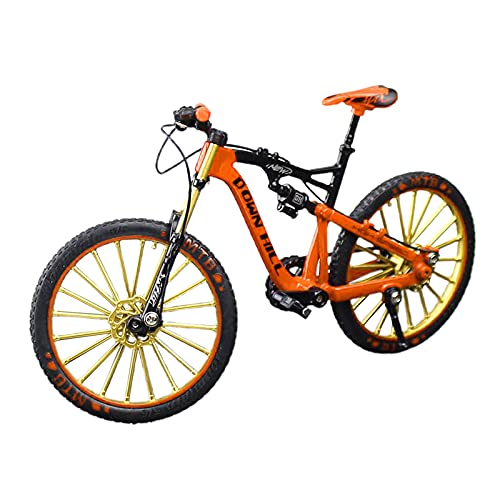 Perfeclan Finger Mountainbike, aus aus Fahrrad Modell 1:10 Modell Radfahren Diecast Spielzeug Mountainbike Fahrzeuge Diecast Sammlung Geschenke, Orange von Perfeclan