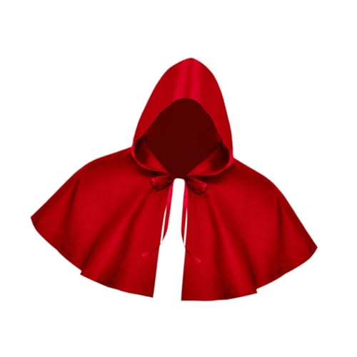 Perfeclan Halloween Capes Cosplay Requisiten Mittelalterliche Kapuzenumhänge für Bühnenauftritte, Rot von Perfeclan