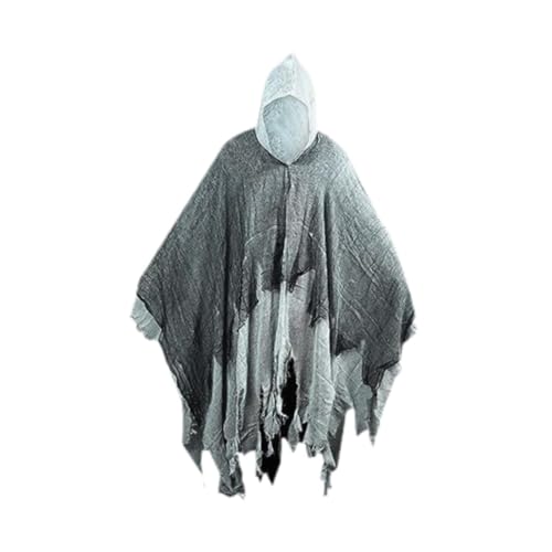 Perfeclan Halloween Kapuzenumhänge Halloween Grim Cape Kostüm Set für Bühnenauftritte, GRAU von Perfeclan