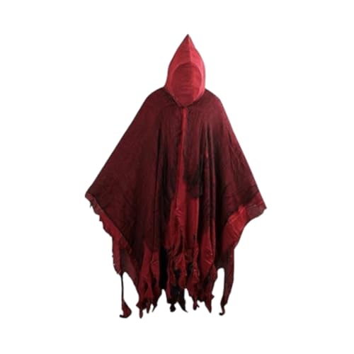 Perfeclan Halloween Kapuzenumhänge Halloween Grim Cape Kostüm Set für Bühnenauftritte, ROT von Perfeclan