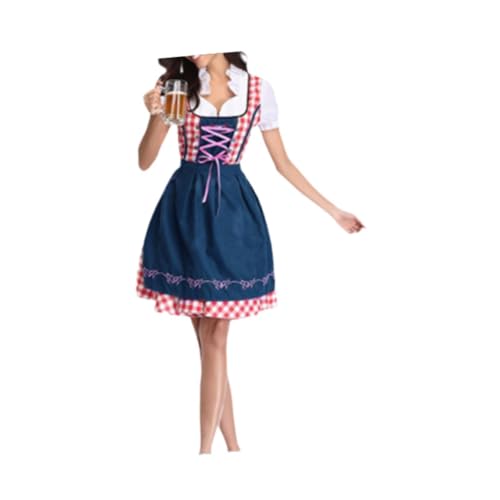 Perfeclan Halloweenkleid Trendiges Sommerkleid Bayerisches Kostüm für Alltagskleidung, Blau, L von Perfeclan