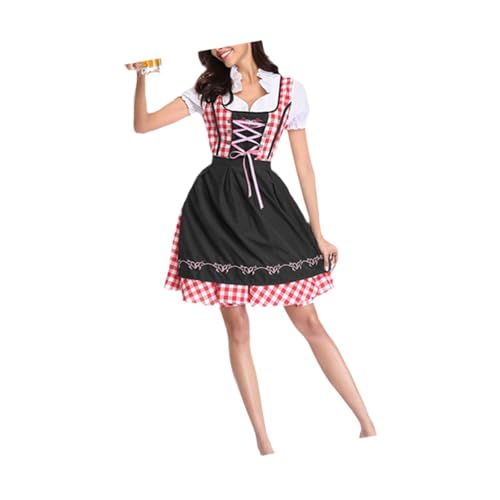 Perfeclan Halloweenkleid Trendiges Sommerkleid Bayerisches Kostüm für Alltagskleidung, Schwarz, L von Perfeclan