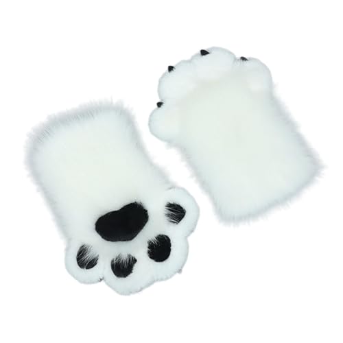 Perfeclan Handschuhe mit Katzenpfoten, kreative süße Fäustlinge für Clubparty-Zubehör, Verkleidung, Halloween, Schwarze Pads Schwarz von Perfeclan