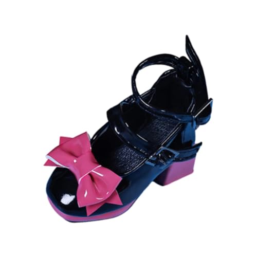 Perfeclan High Heel Schuhe im Maßstab 1/4, Sandalen Modell, Puppenfigur Schuhe, DIY Puppensandalen, Anziehschuhe für Damen für Figuren Körper Accessoires, Rose rot Bogen von Perfeclan