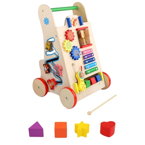 Perfeclan Hölzernes Baby-Push-Spielzeug, Holz-Push-Spielzeug, Geschenke, frühes pädagogisches sensorisches Spielzeug, Lernaktivitätszentrum für von Perfeclan