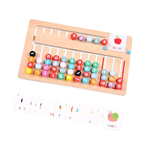 Perfeclan Holz-Buchstaben-Zuordnungsspiel, Frühlernspielzeug, tragbares Montessori-Spielzeug, Alphabet-Zuordnungspuzzle für Jungen und Mädchen im Vorschulalter von Perfeclan