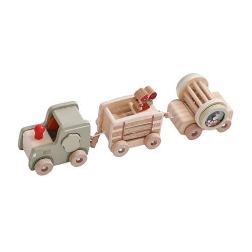 Perfeclan Holz-Eisenbahn-Spielzeug, Weihnachts-Eisenbahn-Ornament, Tischdekoration, Geschenk, Heimdekoration, Holz-Eisenbahn-Ornament, Geschenk-Dekor-Set für von Perfeclan