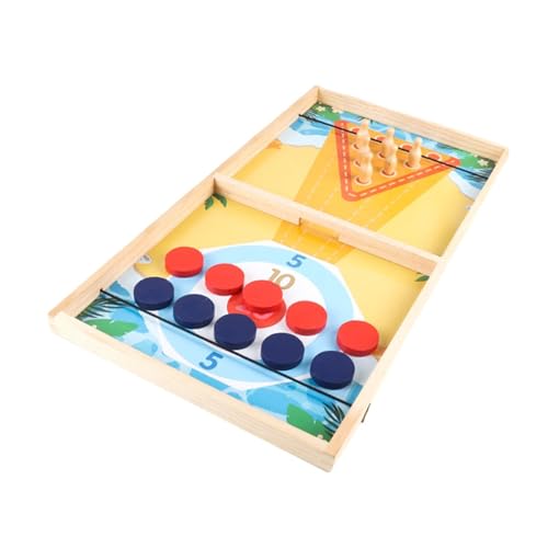 Perfeclan Holz Schnelles Puck Spiel, Tischhockeyspiel, Spaß 3 in 1 Desktop Tischspiel für Freunde, Teenager, Jungen Mädchenparty Kinder von Perfeclan