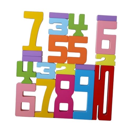 Perfeclan Holz Zahlenblock Spielzeug Set Vorschulspiel Montessori Lernspielzeug Kinder Holz Zahlenpuzzle für Kinder Kindergarten von Perfeclan