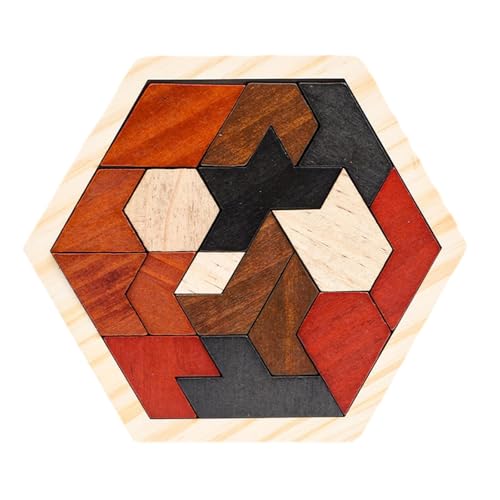 Perfeclan Holzblock-Puzzle, logisches Spiel, Intelligenz-IQ-Spiel, Geschenk, lustiger Formmusterblock, pädagogisches Puzzle für Kinder, Jungen und Mädchen, 16 Blöcke von Perfeclan