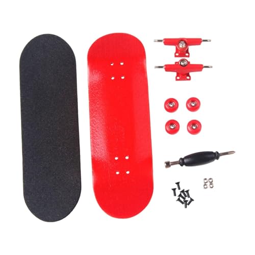 Perfeclan Holzfingerbrett Fingerplatine Sport mit Tragen Neuer Bildungsspielzeug Finger Skateboard für Männer Frauen Skateliebhaber, Rot von Perfeclan