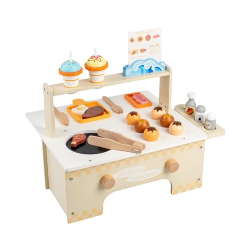 Perfeclan Holzküchen-Spielset für Kinder, so tun, als würde Man Kochen, Spielzeug, Entwicklungsförderndes Kinder-Bildungssimulationsspielzeug für Partygeschenke von Perfeclan