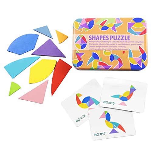 Perfeclan Holzmusterblöcke Spaß Lernspielzeug für 9 Tangram Formen Puzzle Blöcke Set mit 50 Karten Und 9 Blöcken - Eierform Perfeclan Holzmusterblöcke Spaß Lernspielzeug für 9 Tangram Formen Puzzle Blöcke Set mit 50 Karten Und 9 Blöcken - Eierform von Perfeclan