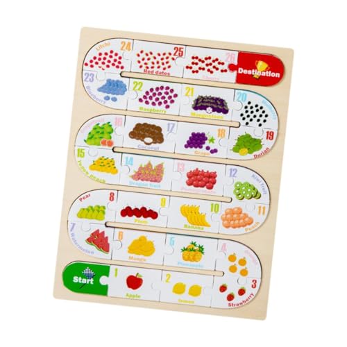 Perfeclan Holzpuzzle, Alphabet-Puzzle, lustige Frühlernaktivität, Denksportaufgaben, Puzzle, Montessori-Lernspielzeug für Kinder, Frucht von Perfeclan