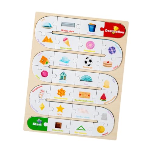 Perfeclan Holzpuzzle, Alphabet-Puzzle, lustige Frühlernaktivität, Denksportaufgaben, Puzzle, Montessori-Lernspielzeug für Kinder, Sport von Perfeclan