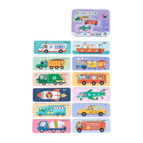 Perfeclan Holzpuzzle, Farben und Formen, kognitives, süßes Aktivitätsspielzeug, Lernspielzeug mit Metallbox für Jungen und Mädchen, Geburtstagsgeschenk, Verkehr Perfeclan Holzpuzzle, Farben und Formen, kognitives, süßes Aktivitätsspielzeug, Lernspielzeug mit Metallbox für Jungen und Mädchen, Geburtstagsgeschenk, Verkehr von Perfeclan