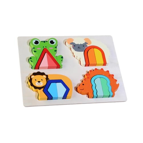 Perfeclan Holzpuzzle, Frühlernspielzeug, Formen und Größen verstehen, Lernspielzeug, Montessori-Puzzle für Kinder ab 3 Jahren, Tier von Perfeclan