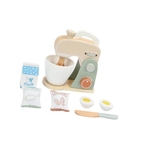 Perfeclan Holzspielzeug-Mixer-Set, Holzmixer-Spielzeug, realistisches Spielset, Zubehör für Spiellebensmittel-Sets für Mädchen, Jungen, Kinder von Perfeclan