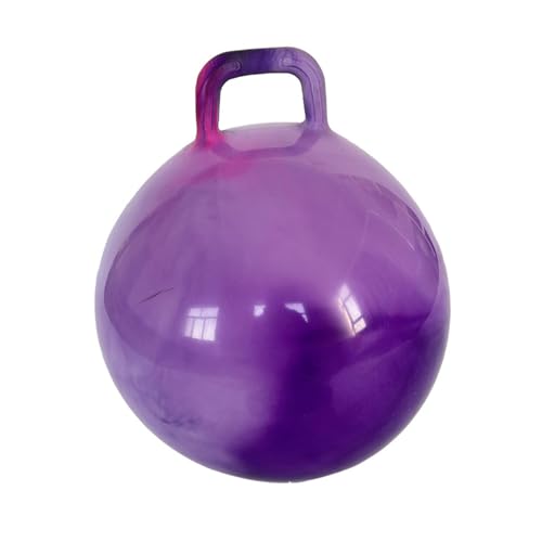 Perfeclan Hüpfball, Sport-Hüpfball mit Griff, Gymnastikball 55 cm, Kindergarten-Springspiel, Kinderspielzeug, aufblasbarer Hüpfball, LILA von Perfeclan