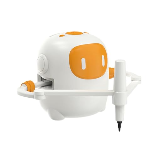 Perfeclan Intelligenter Zeichenroboter für Kinder Interaktiver Malroboter Automatisches Malen Kreative Zeichenmaschine zur Aufklärung von Kindern, Orangeweiß von Perfeclan