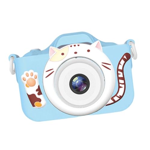 Perfeclan Kamera für Kleinkinder, Digitalkamera für Kinder, Lernspielzeug, Kameraspielzeug für Jungen und Mädchen, Selfie-Kamera für Kinder zum Kindertag und, Blaue Katze von Perfeclan