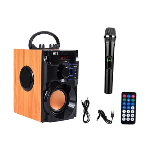 Perfeclan Karaoke-Maschine, unterstützt TF-Karte, tragbares Bluetooth-Lautsprecher-Geschenk für Zuhause mit Mikrofon für Unterhaltung, Gesang, Familie, Strand, Orange von Perfeclan