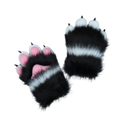 Perfeclan Katzenpfoten-Handschuhe, Fäustlinge für Karnevals-Mottopartys, Festivals, Maskeraden, Rollenspiele, b von Perfeclan