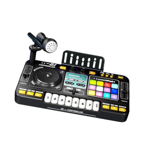 Perfeclan Kids DJ Mixer Toy, DJ Party Mixer Geschenk, eingebautes Mikrofon, Lernen mit Lichtern Multi funktionales Musikinstrumentenspielzeug, DJ Controller, mit Mikrofon von Perfeclan