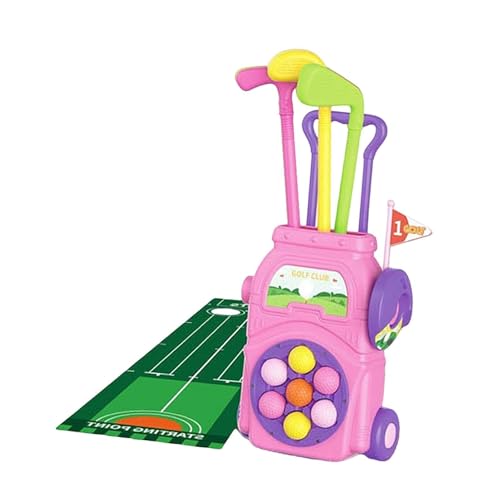 Perfeclan Kids Golf Club Set Spielzeug, Outdoor Sport, Handaugenkoordination, Kleinkind Golf Set Indoor Golf Spielzeug Kinder, Rosa von Perfeclan