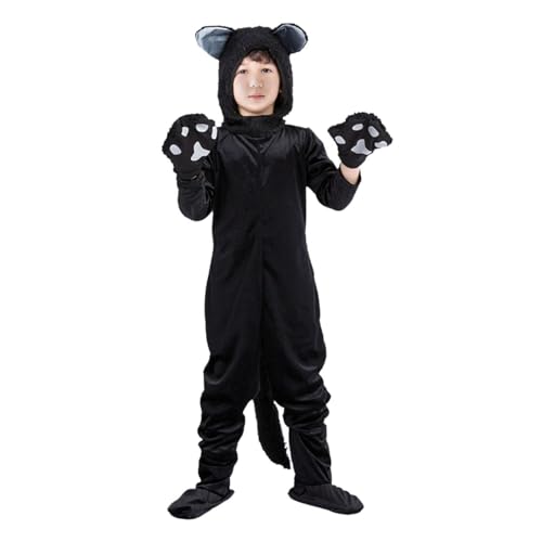 Perfeclan Kinder-Halloween-Kostüm, Cosplay, tragbarer Kapuzenoverall für Karnevalskostüme, XL von Perfeclan