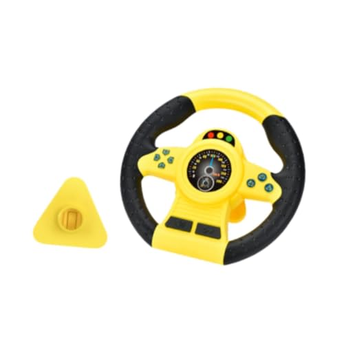 Perfeclan Kinder Lenkrad Spielzeugauto Auto Fahren Spielzeug Multifunktional Elektromaner, so tun, um Spielzeug mit Geräusch und Licht für Jungen und Mädchen zu, Gelb von Perfeclan