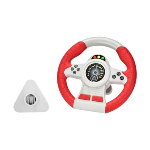 Perfeclan Kinder Lenkrad Spielzeugauto Auto Fahren Spielzeug Multifunktional Elektromaner, so tun, um Spielzeug mit Geräusch und Licht für Jungen und Mädchen zu, Rot von Perfeclan