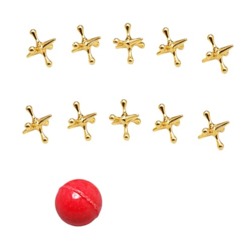 Perfeclan Klassische Jacks Game Table Games Classic Vintage Jacks und Bouncy Ball Set Old School Jax Game Toys for Party Classrooms, Gold von Perfeclan