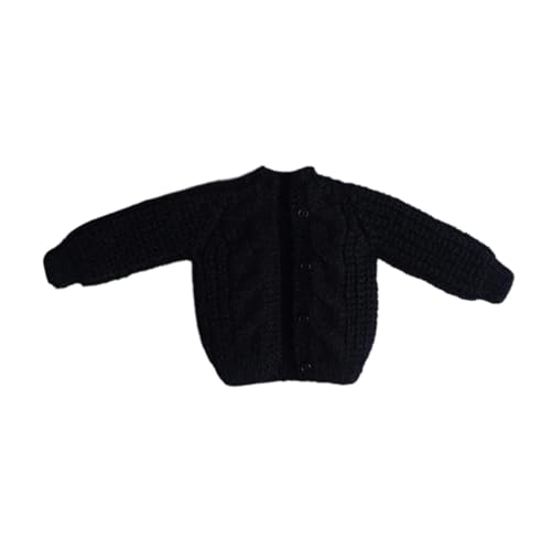 Perfeclan Kleidung für Figuren im Maßstab 1/12, Strickjacke, handgefertigter Modepullover, Mini-Puppenzubehör für 6-Zoll-Actionfiguren, Schwarz Perfeclan Kleidung für Figuren im Maßstab 1/12, Strickjacke, handgefertigter Modepullover, Mini-Puppenzubehör für 6-Zoll-Actionfiguren, Schwarz von Perfeclan