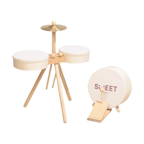 Perfeclan Kleines Trommelset, pädagogisches Schlagspielzeug, sensorisches Spielzeug aus Holz, Geburtstagsgeschenke für Jungen und Mädchen, Musikspielzeug, mit Pedaltrommel Perfeclan Kleines Trommelset, pädagogisches Schlagspielzeug, sensorisches Spielzeug aus Holz, Geburtstagsgeschenke für Jungen und Mädchen, Musikspielzeug, mit Pedaltrommel von Perfeclan