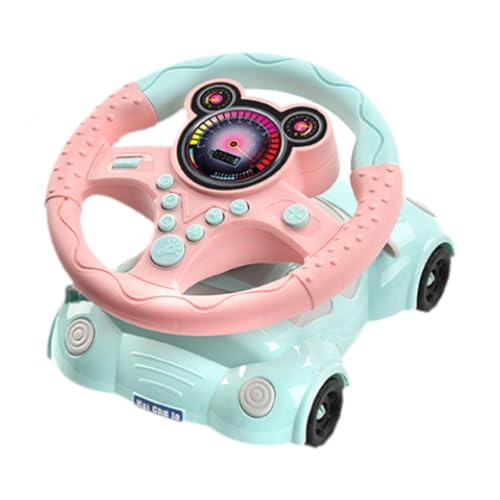 Perfeclan Lenkradspielzeug mit Liedern und Musik, Rollenspielgeschenk, interaktiver Fahrer Spaßaktivität, Simulation Car Lenkung für Kinder, Rosa von Perfeclan