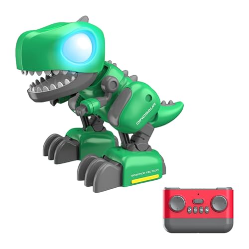 Perfeclan Mechanisches RC Dinosaurierspielzeug, Realistisches Dinosaurier Gehen, Elektronisches T Rex Elektro Tyrannosaurus Rex Montagespielzeug für Kinder, GrÜn von Perfeclan