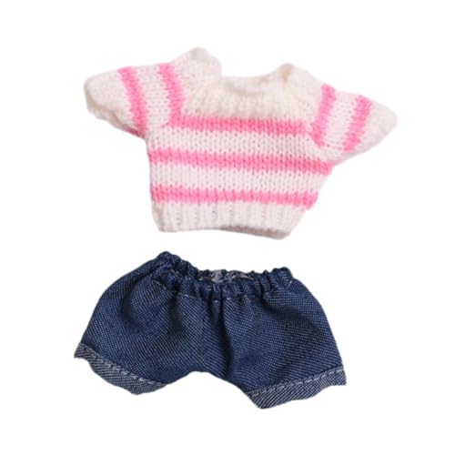 Perfeclan Mini 6 Zoll Puppenkleidung,Mädchen Puppenkleidung,Anziehpuppe,Bezaubernd,Süße Puppenkleidung Anzug Puppenhose Outfits,für,Kinder,Anhänger Puppe, Blau von Perfeclan