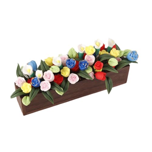 Perfeclan Miniatur-Blumentopfständer, Topfregal, Maßstab 1:12, Mikro-Landschaftsmodell, Mini-Blumentopfregal als Geschenk für Kinderzimmer, Style C von Perfeclan