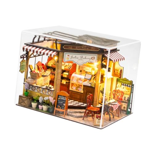 Perfeclan Miniatur-Puppenhaus-Set, Holz-Puppenhaus, Modell, Sammlerstücke, Kunsthandwerk, Ausstellung, 3D-Puzzles mit Zubehör für Freunde, Kinder, Teenager von Perfeclan